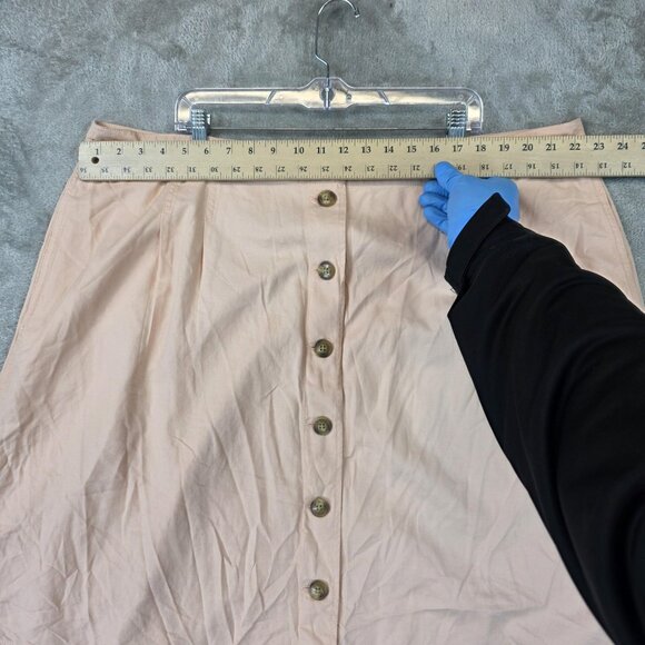 Madewell Skirt Womens 22 Peach Button Front A Line High Waist Casual Plus Size - Picture 4 of 6